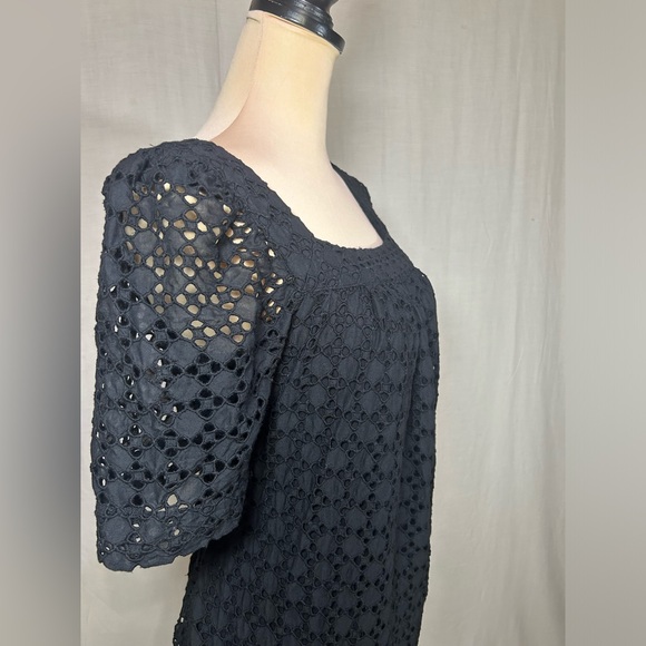 Anthropologie Maeve Josette Eyelet Black Midi Dress - Picture 8 of 16